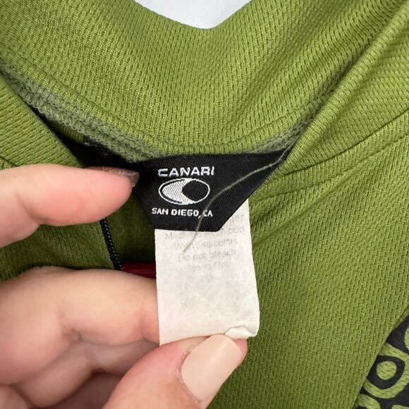 Canari Men's Multi Pocket Cycling Half Zip Pullover Top Approx Size Medium Green - Picture 4 of 8